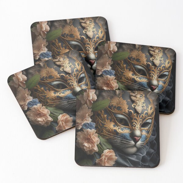 Item preview, Mysterious Venezian floral masquerade cat mask designed and sold by RK - Shop.