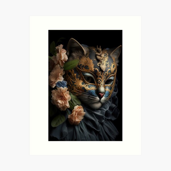 Item preview, Mysterious Venezian floral masquerade cat mask designed and sold by RK - Shop.