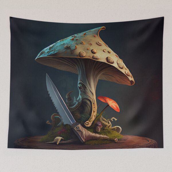 Aperçu de l'œuvre The Artist and the Knifefungus Digital Painting créée et vendue par CodeAndColors.