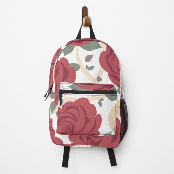 Item preview, Retro Rose Flowers with Green Leaves White Pattern designed and sold by Moyanana.