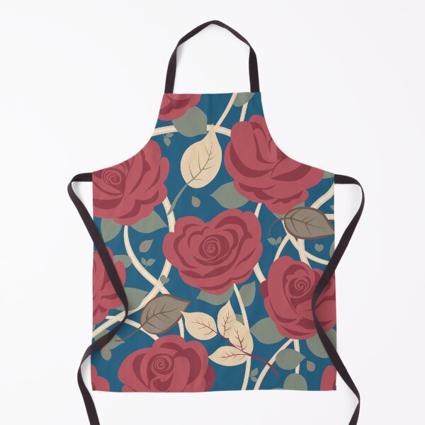 Item preview, Retro Rose Flowers with Green Leaves Blue Pattern designed and sold by Moyanana.