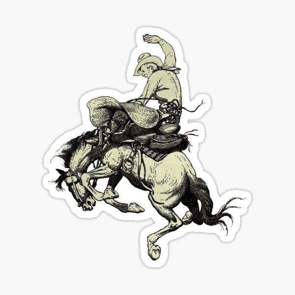 Item preview, Traditional Cowboy Riding Horse Tattoo designed and sold by Cesar Caligula.