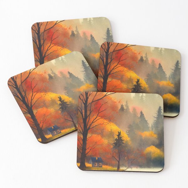 Item preview, Colorful Autumn Landscape Watercolor 28 designed and sold by Red Witch Art.