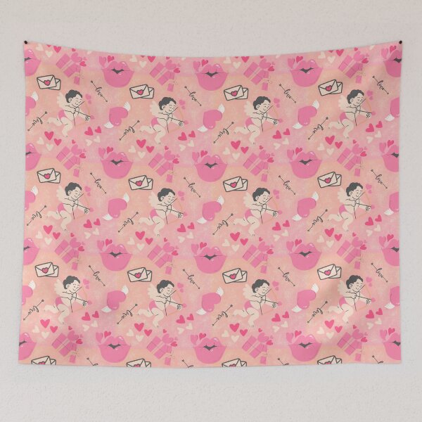 Item preview,   Valentines Day pattern on the pink background designed and sold by Olha Volokhova.