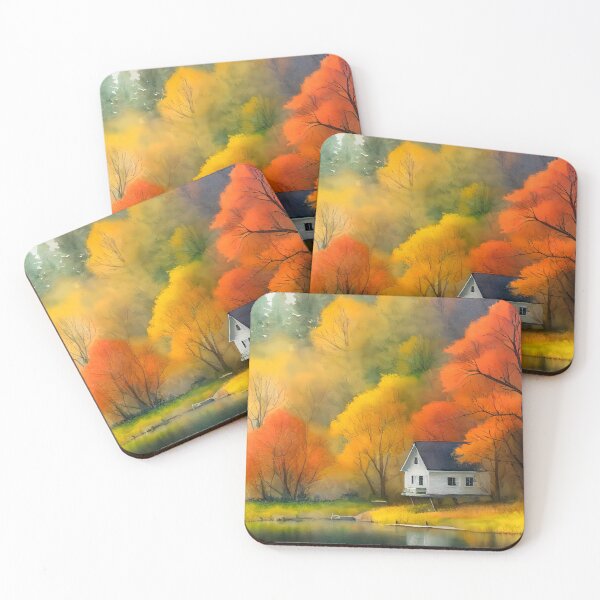 Item preview, Colorful Autumn Landscape Watercolor 29 designed and sold by Red Witch Art.