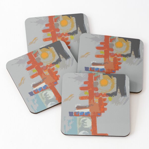 Item preview, Modern Abstract Shapes in Red and Gray designed and sold by NancyMerkle.