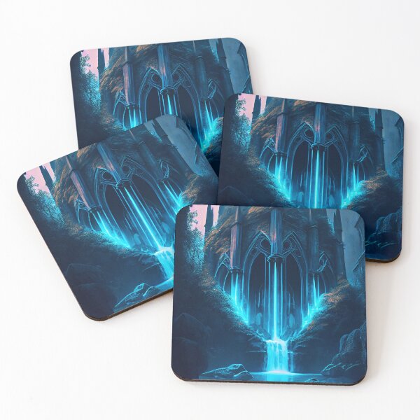 Item preview, Waterfall temple painting #1 designed and sold by Artistic Pandas.