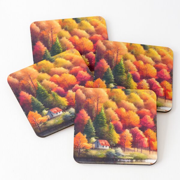 Item preview, Colorful Autumn Landscape Watercolor 30 designed and sold by Red Witch Art.