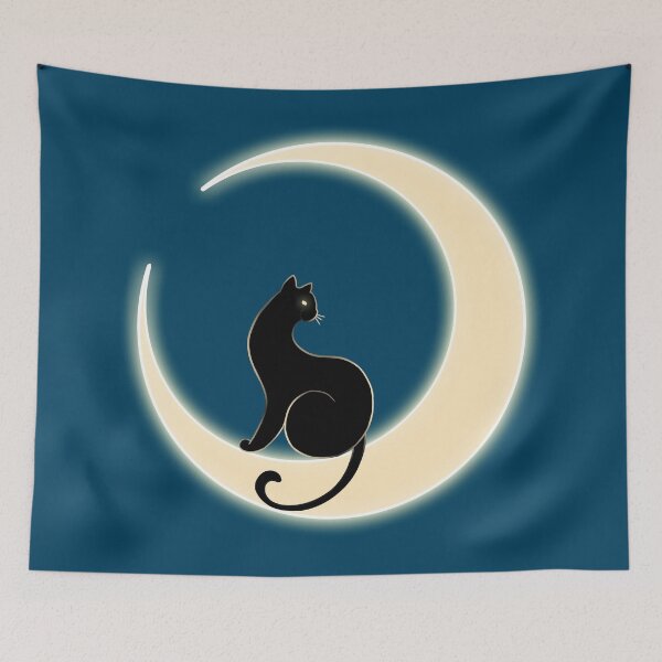 Item preview, Night cat on the moon designed and sold by quenguyen.