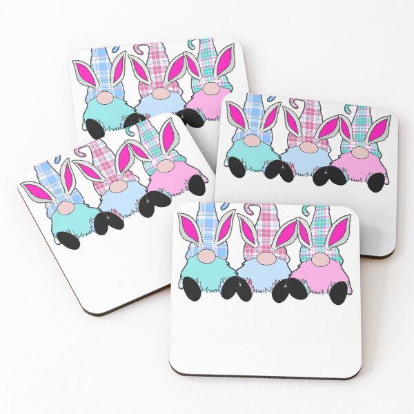 Item preview, 3 Easter Gnomes Pastel plaid hats Spring Bunny Ears Rabbit Cute designed and sold by funnytshirtemp.
