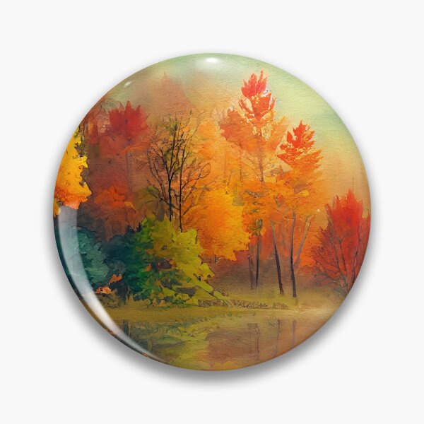 Item preview, Colorful Autumn Landscape Watercolor 31 designed and sold by Red Witch Art.