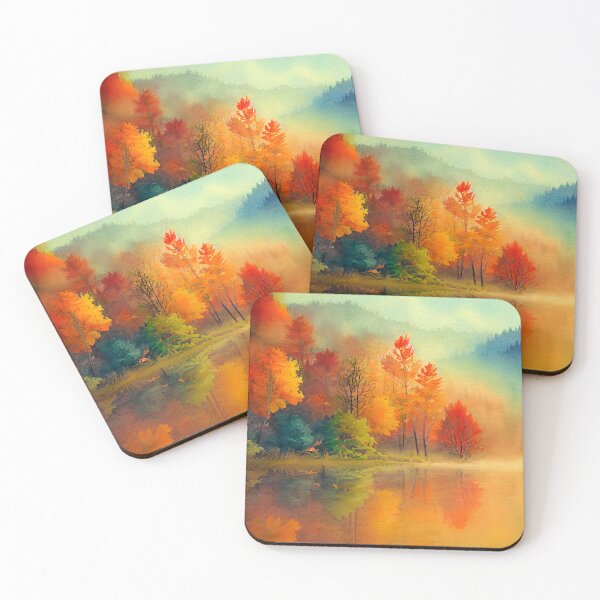 Item preview, Colorful Autumn Landscape Watercolor 31 designed and sold by Red Witch Art.