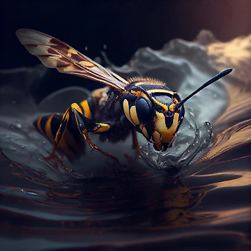 Aperçu de l'œuvre The Power of the Wasp. Digital Painting de CodeAndColors