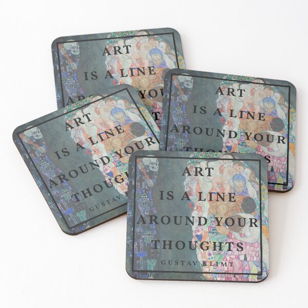 Item preview, Gustav Klimt Art Is a Line Around Your Thoughts Artist Quote designed and sold by adamora_obscura.