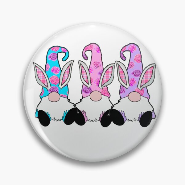 Item preview, 3 Easter Gnomes Pastel floral hats Spring Bunny Ears Rabbit Cute designed and sold by funnytshirtemp.