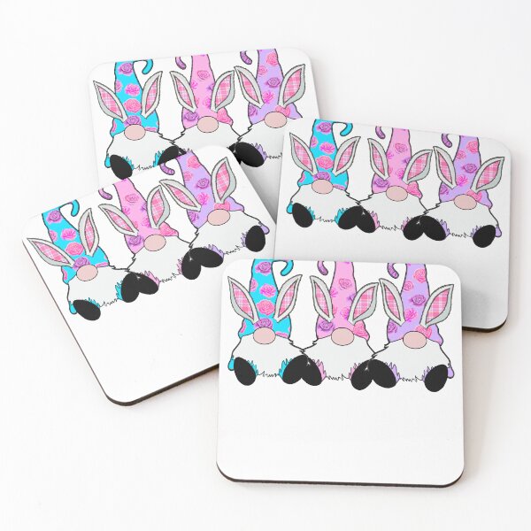 Item preview, 3 Easter Gnomes Pastel floral hats Spring Bunny Ears Rabbit Cute designed and sold by funnytshirtemp.
