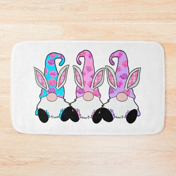 Item preview, 3 Easter Gnomes Pastel floral hats Spring Bunny Ears Rabbit Cute designed and sold by funnytshirtemp.