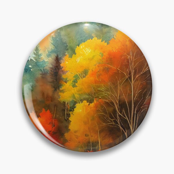 Item preview, Colorful Autumn Landscape Watercolor 32 designed and sold by Red Witch Art.