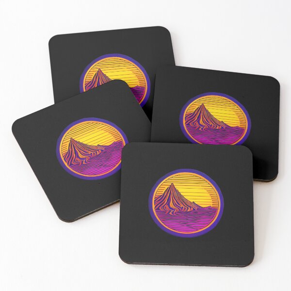 Item preview, Outrun sunset  alien mountains cyberpunk sticker designed and sold by SJG-digital.