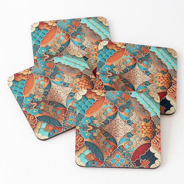 Item preview, Mosaic Irregular Bohemian Pattern Digital Painting designed and sold by CodeAndColors.