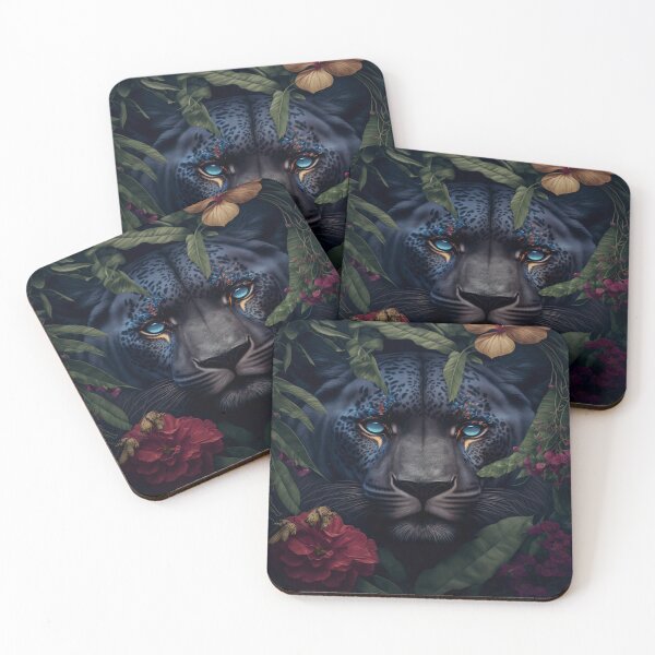 Item preview, Tropical Jungle Animal Black Panther Face Wall Art - Safari Themed Decor designed and sold by Thewallart.