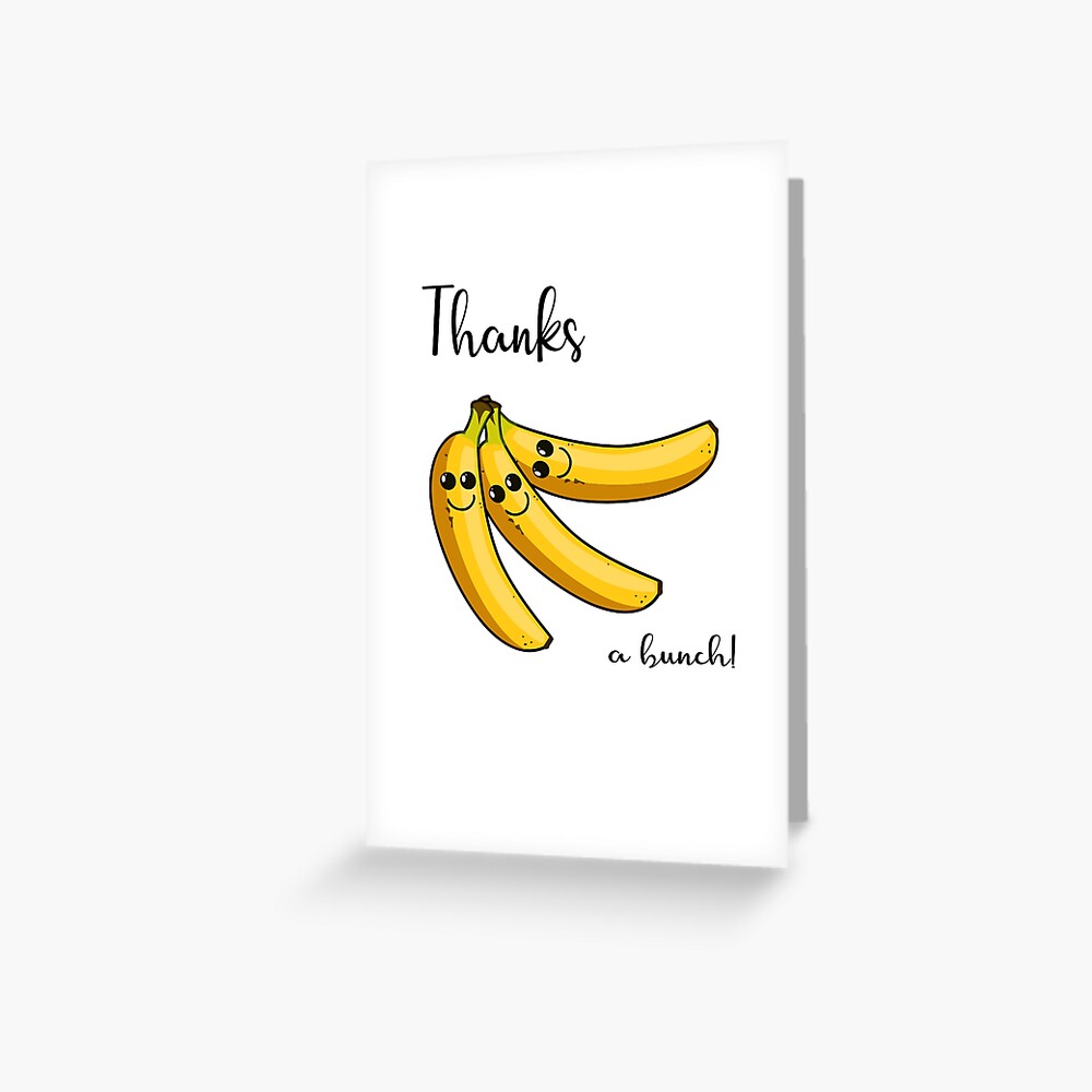 bySophieAllin Thanks a Bunch Banana Yellow Card Greetings Card