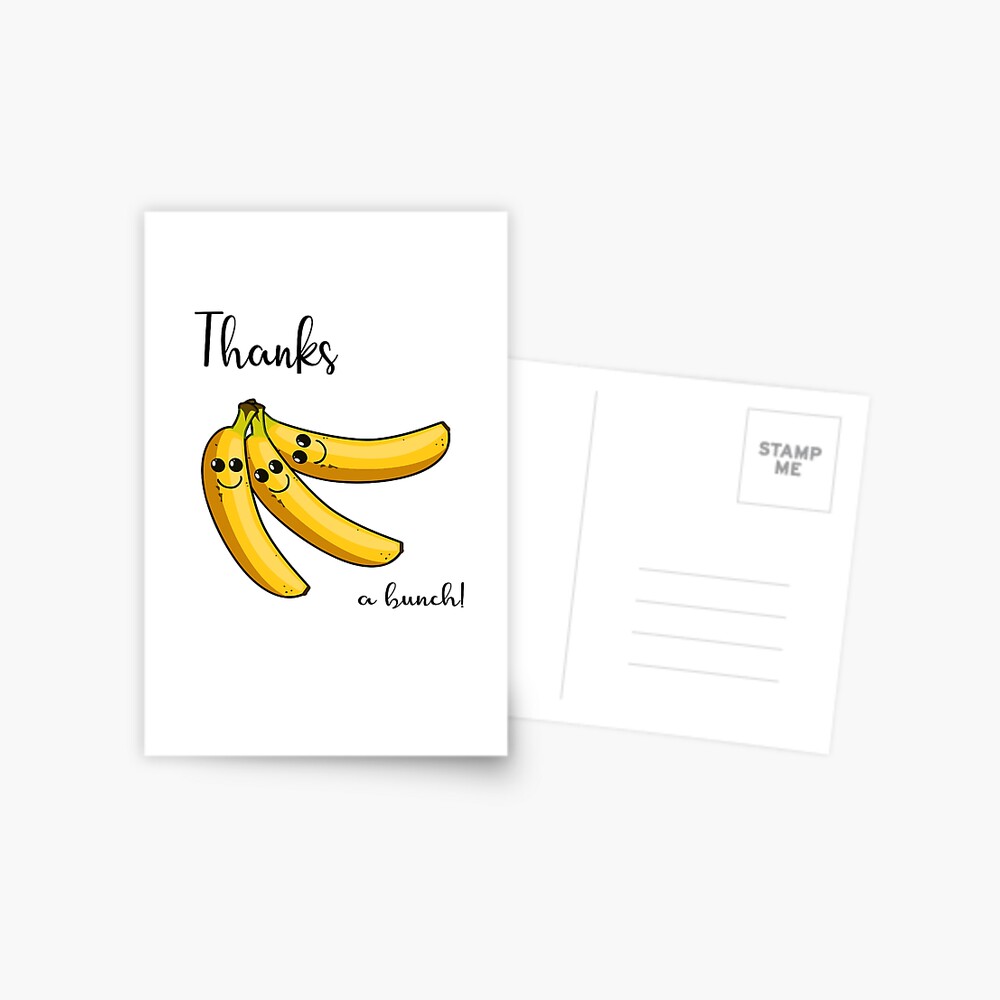 bySophieAllin Thanks a Bunch Banana Yellow Card Greetings Card