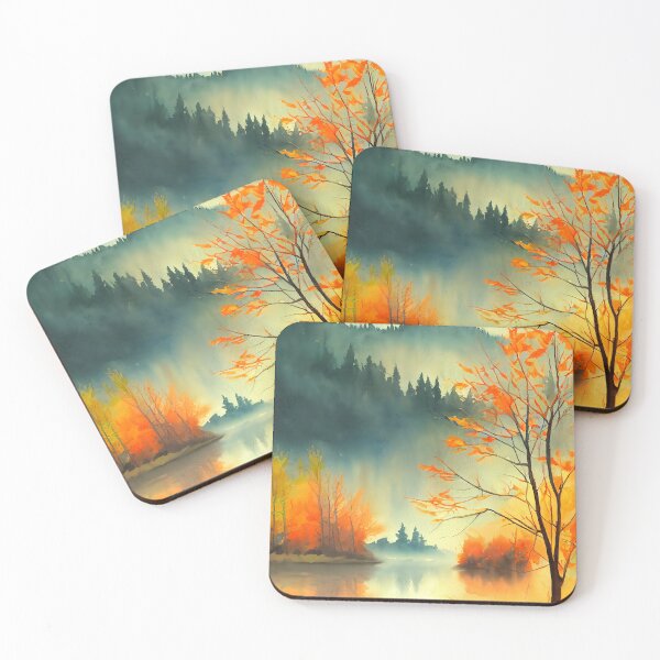 Item preview, Colorful Autumn Landscape Watercolor 33 designed and sold by Red Witch Art.