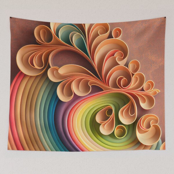 Aperçu de l'œuvre Clay Rainbow Delicate Transitional Pattern Digital Painting créée et vendue par CodeAndColors.