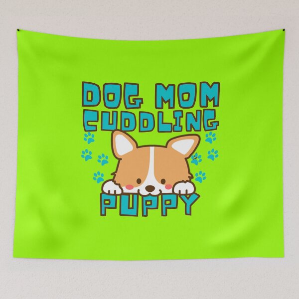 Item preview, DOG MOM, CUDDLING PUPPY, FUNNY PUPPY designed and sold by hijasminflower.