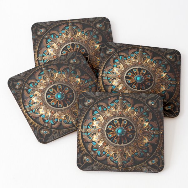 Item preview, Intense Circular Bejeweled Art Deco Pattern Digital Painting designed and sold by CodeAndColors.