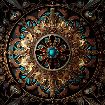 Vorschaubild zum Design Intense Circular Bejeweled Art Deco Pattern Digital Painting von CodeAndColors