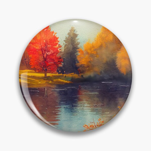 Item preview, Colorful Autumn Landscape Watercolor 34 designed and sold by Red Witch Art.