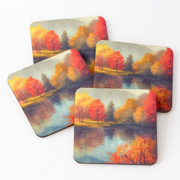 Item preview, Colorful Autumn Landscape Watercolor 34 designed and sold by Red Witch Art.