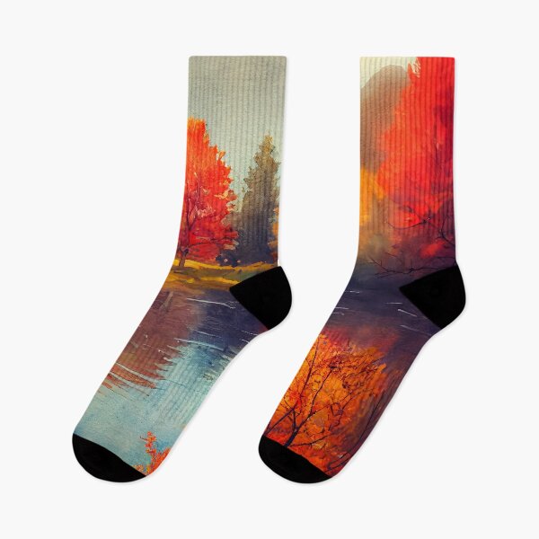 Item preview, Colorful Autumn Landscape Watercolor 34 designed and sold by Red Witch Art.