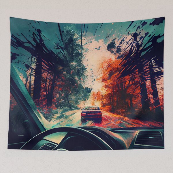 Item preview, Driving Through Splattered Trees Digital Painting designed and sold by CodeAndColors.
