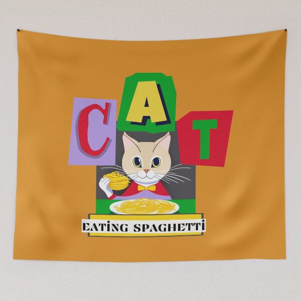 Item preview, Cat Eating Spaghetti designed and sold by OMdesign10.
