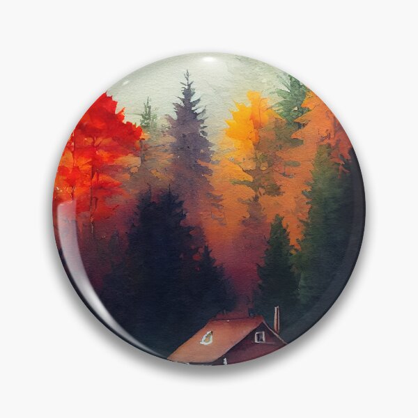 Item preview, Colorful Autumn Landscape Watercolor 35 designed and sold by Red Witch Art.