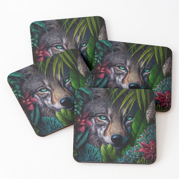 Item preview, Tropical Jungle Animal Wolf Face Wall Art - Safari Themed Decor designed and sold by Thewallart.