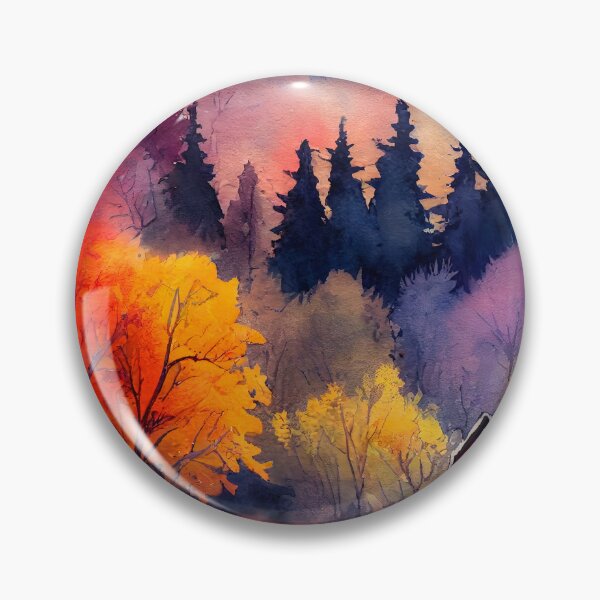 Item preview, Colorful Autumn Landscape Watercolor 36  designed and sold by Red Witch Art.