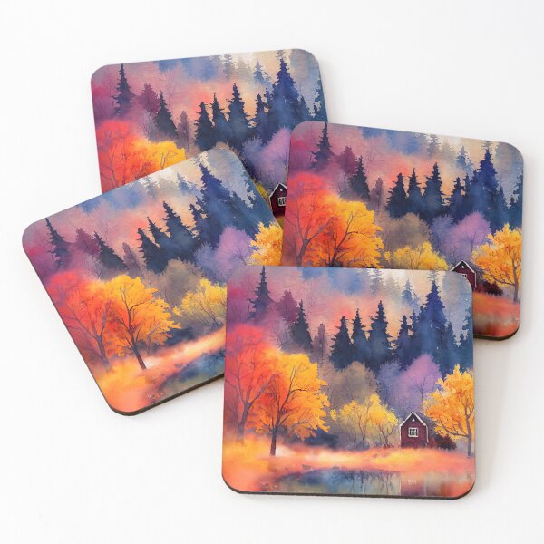 Item preview, Colorful Autumn Landscape Watercolor 36  designed and sold by Red Witch Art.