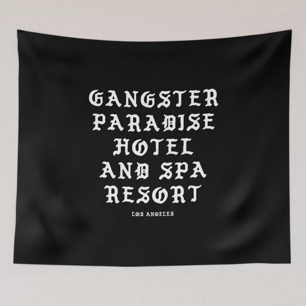 Item preview, Gangsta's Paradise Hotel and Spa Resort, Graphic Text, Bold, Big Text, black and white designed and sold by MajicArts.