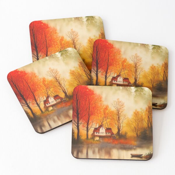 Item preview, Colorful Autumn Landscape Watercolor 37 designed and sold by Red Witch Art.