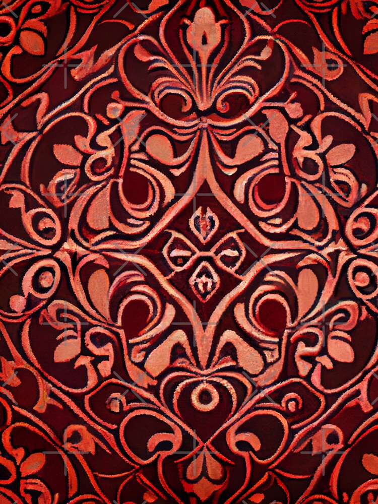 Imagen 4 de 4, Funda de iPhone con la obra Fine Muted Red Traditional Pattern Digital Painting, diseñada y vendida por CodeAndColors.
