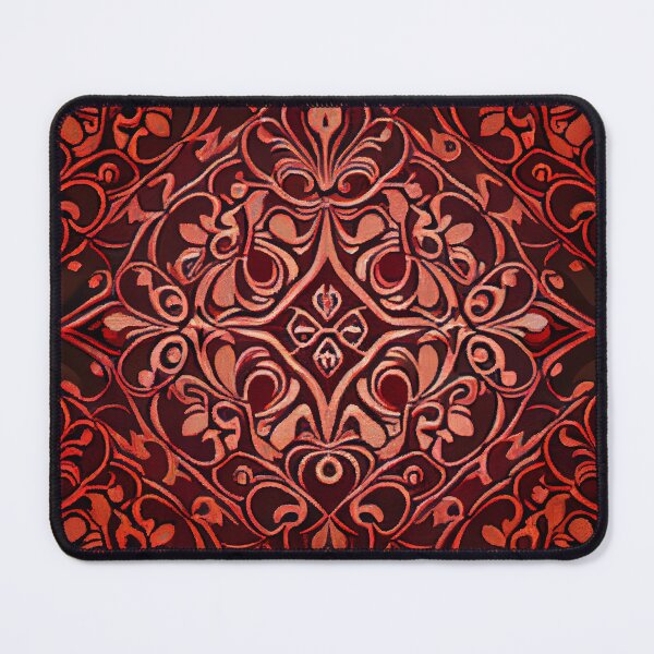 Artikelvorschau, Fine Muted Red Traditional Pattern Digital Painting entworfen und verkauft von CodeAndColors.