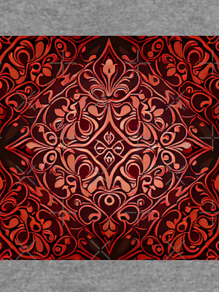 Thumbnail 6 von 6, Leichter Pullover, Fine Muted Red Traditional Pattern Digital Painting designt und verkauft von CodeAndColors.