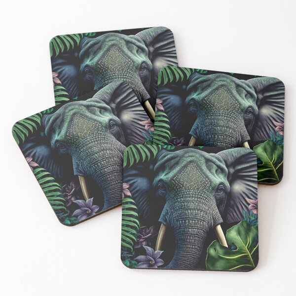 Item preview, Tropical Jungle Animal Elephant Face Wall Art - Safari Themed Decor designed and sold by Thewallart.