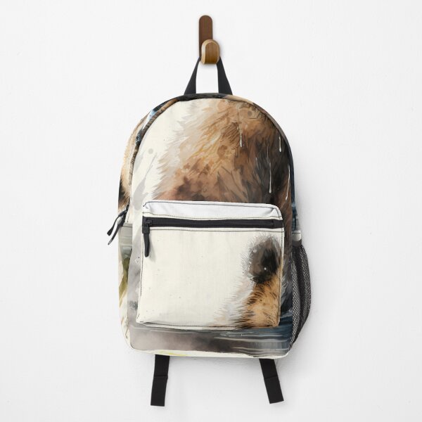 Artikelvorschau, Kleiner Grizzly Bär Aquarell Kunstdruck, Grizzly Bär Malerei WandKunst Dekor entworfen und verkauft von Globuwear.