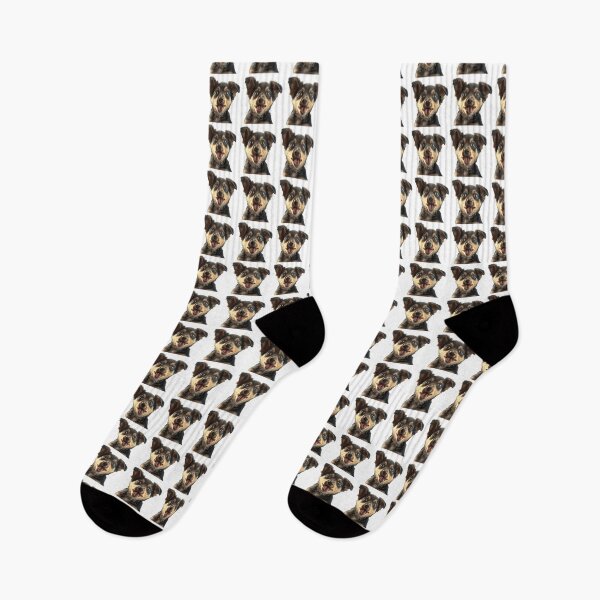 Item preview, A Dog Sticks Out Its Tongue Brown White Black In Cream Man Woman Child designed and sold by Furry-BFF.