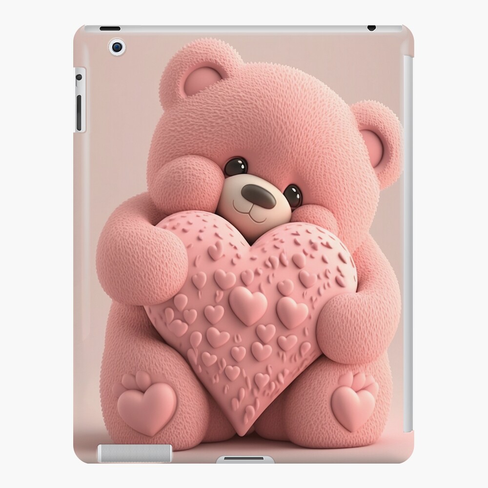 Pink Heart Teddy Bear Personalized Valentines Day Sticker
